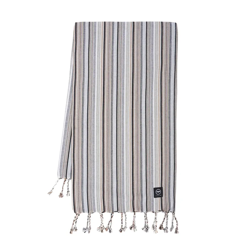 Reciclado Hamam Toalla de baño Goa, Gris/Negro