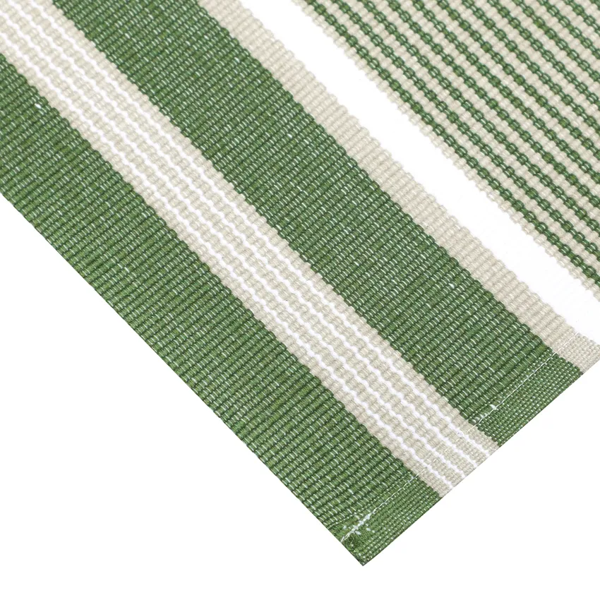 Reciclado Caminos de mesa Greta, Verde/Lino