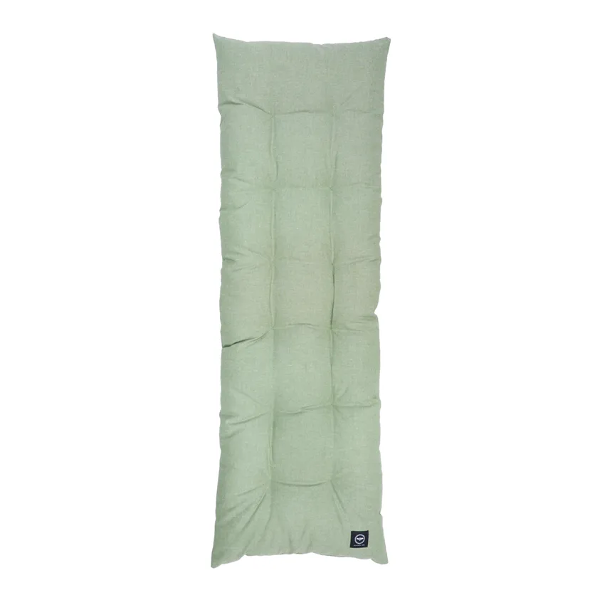Cojín de banco reciclado Vera, Superficie lavable con paño, Verde/Blanco
