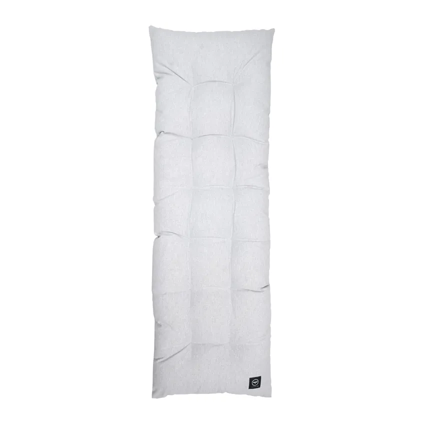 Cojín de banco reciclado Vera, Superficie lavable con paño, Gris claro/Blanco