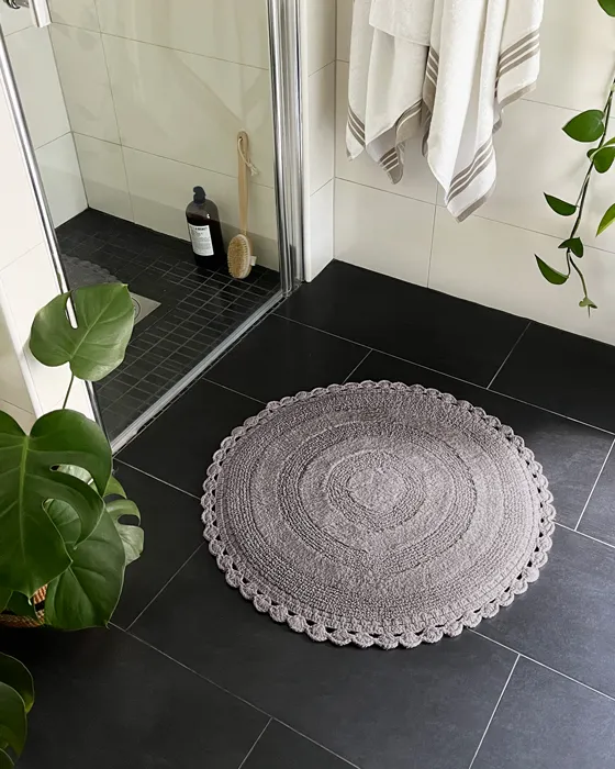 Alfombra de baño redonda Rimini, Gris