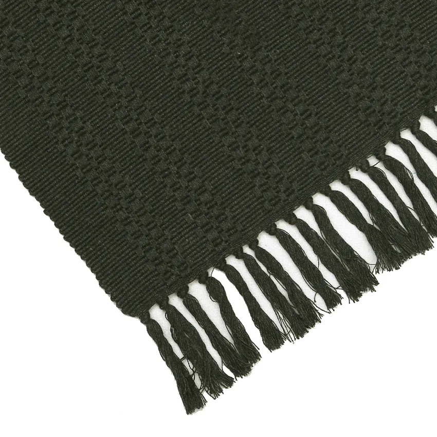 Reciclado Caminos de mesa Noa, Gris oscuro