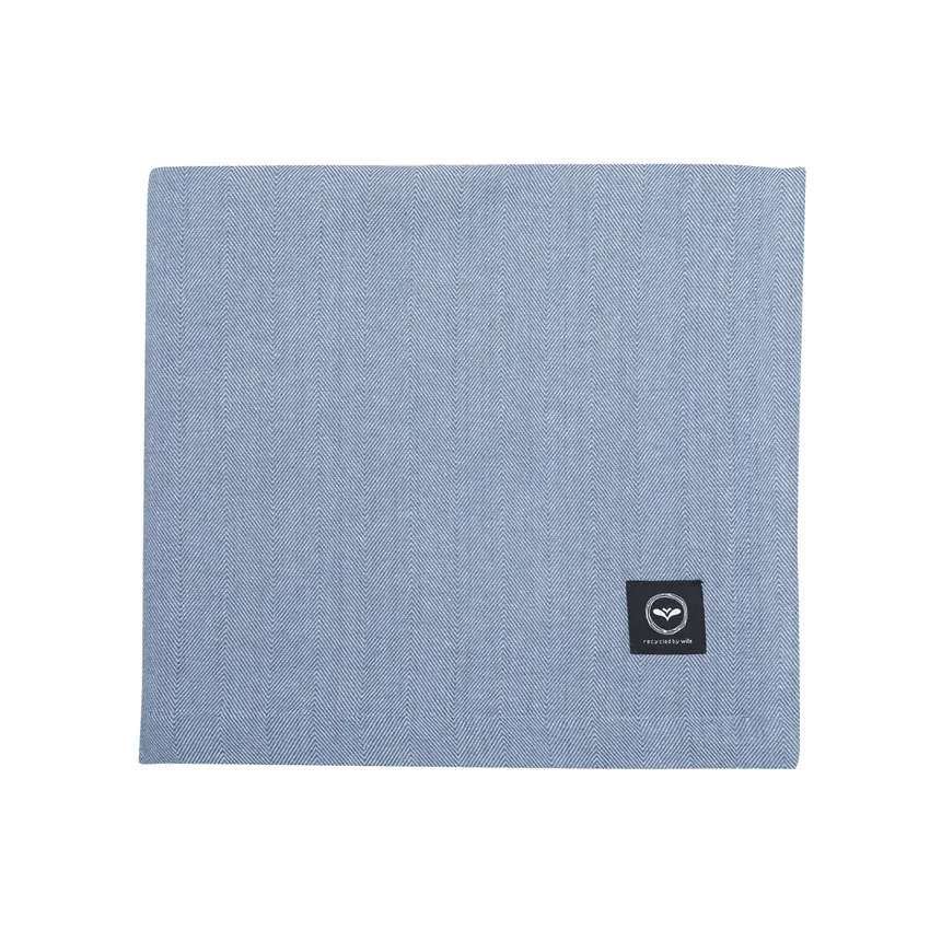 Mantel reciclado Emil, Azul grisáceo/Blanco