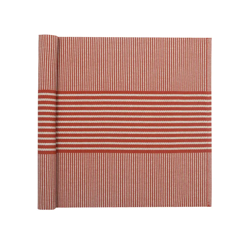 Reciclado Caminos de mesa Isa, Lino/Óxido