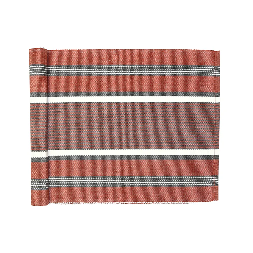 Reciclado Caminos de mesa Greta, Óxido/Gris oscuro