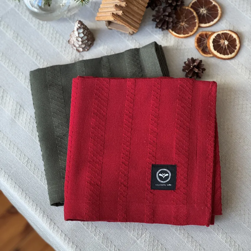 Mantel reciclado Molly, Rojo oscuro