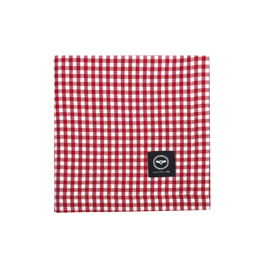Mantel reciclado Madicken, Rojo/Blanco