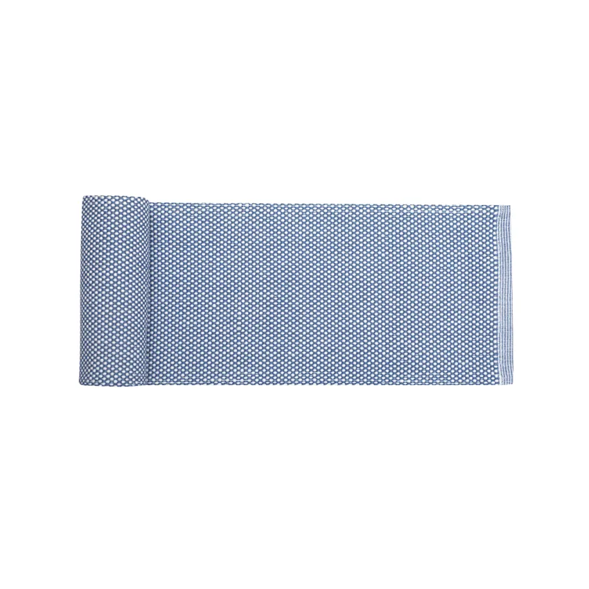 Reciclado Caminos de mesa Kalle, Azul grisáceo/Blanco