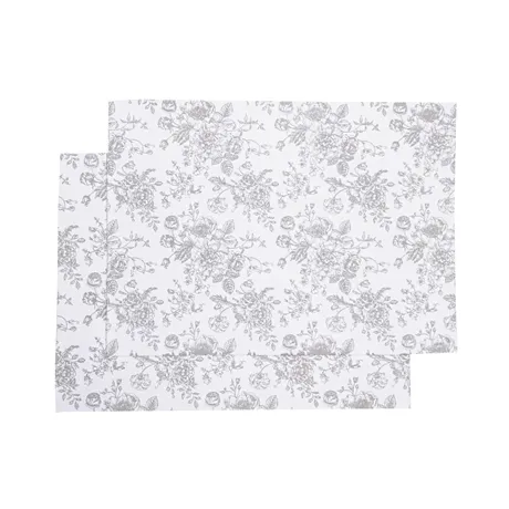 Mantel individual reciclado 2-pack Juni, Blanco/Gris claro