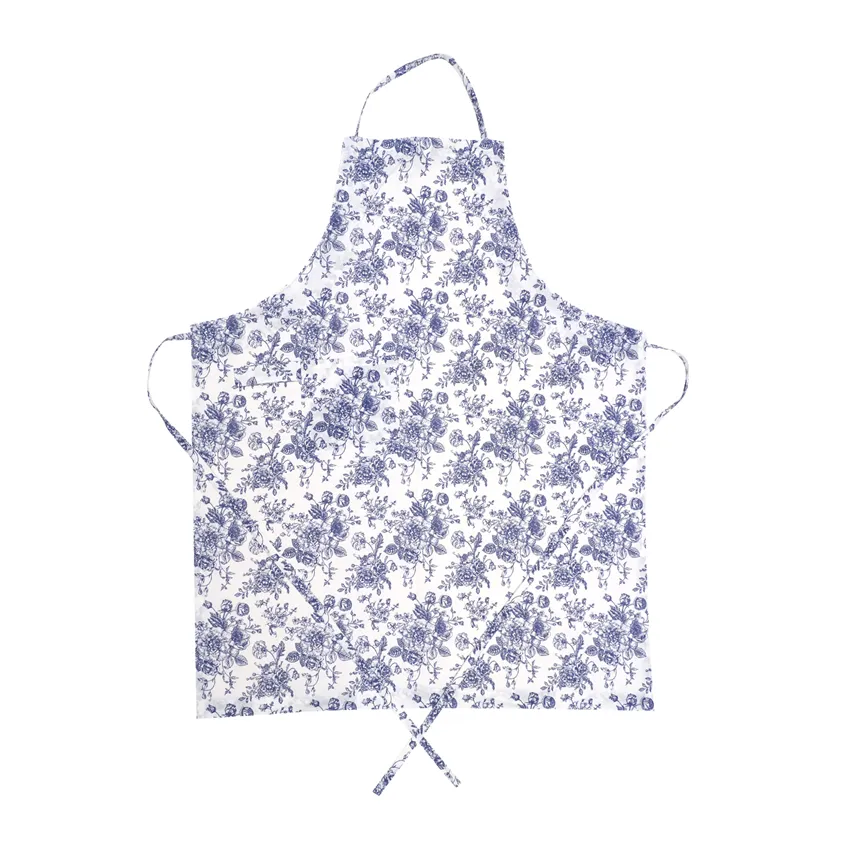 Delantal Reciclado Juni, Blanco/Azul