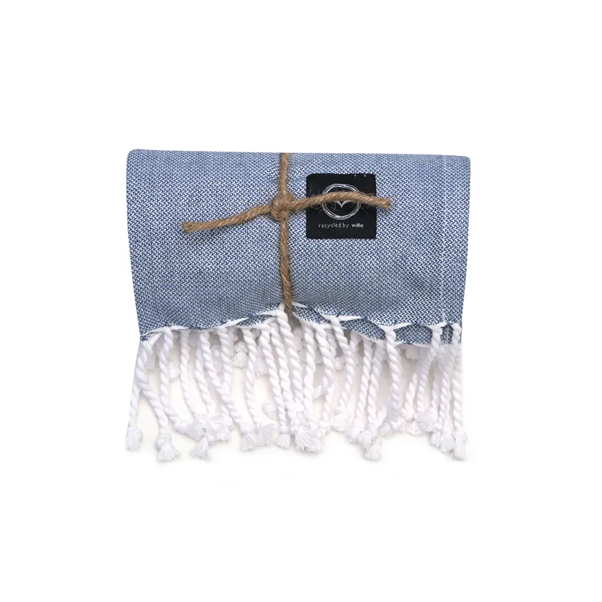 Reciclado Hamam Toalla de baño Alice, Gris azulado/Gris claro