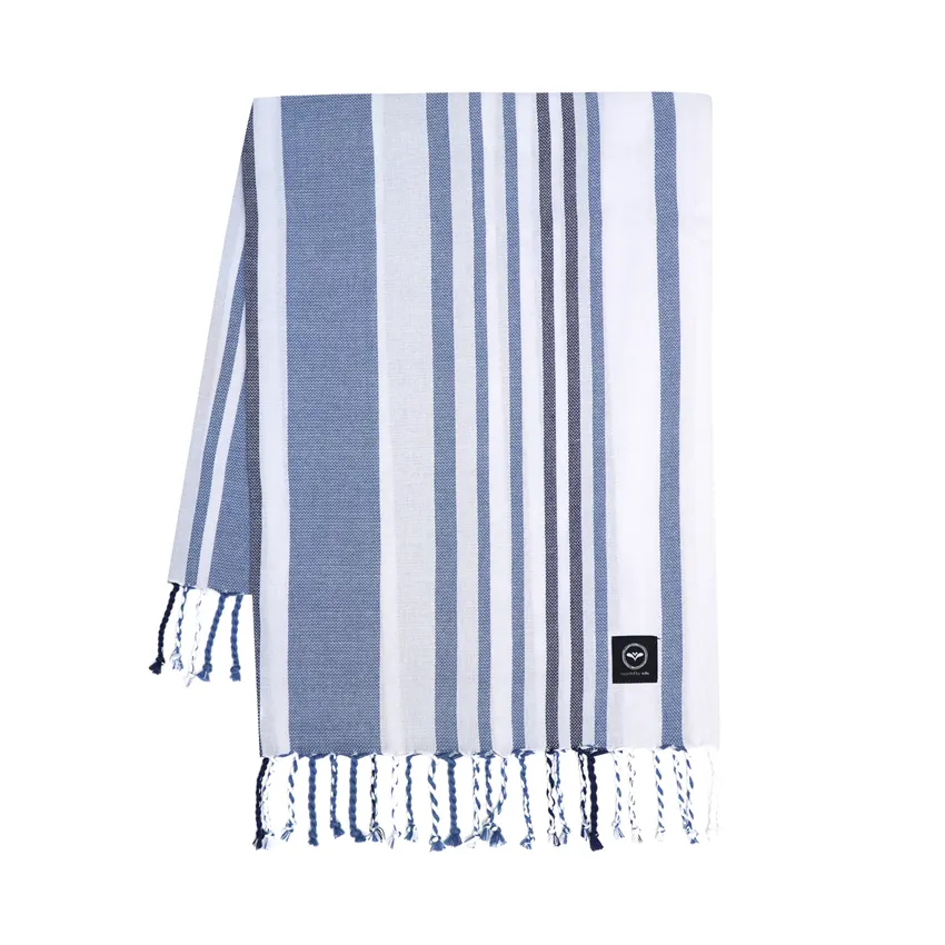 Reciclado Hamam Toalla de baño Le Havré, Blanco/Gris