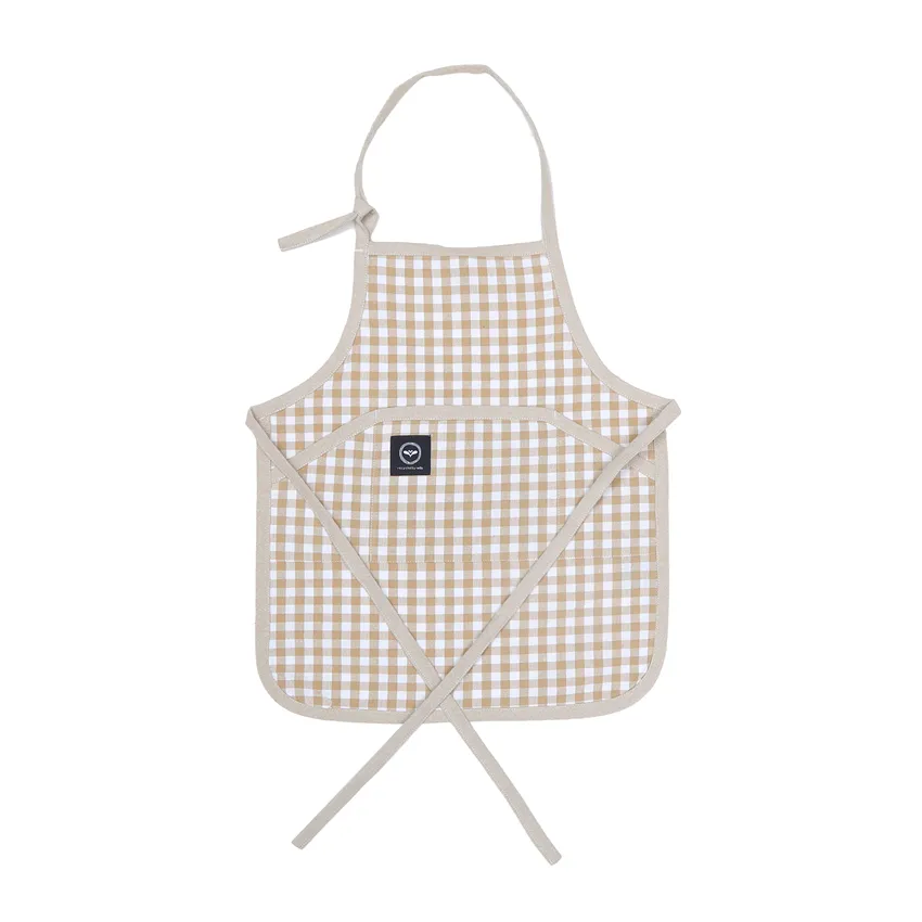 Delantal Infantil Reciclado Bella, Arena/Blanco
