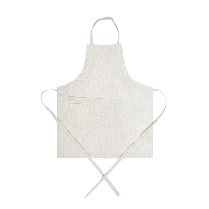 Delantal infantil reciclado limpiable con paño Hedvig, Lino/Blanco