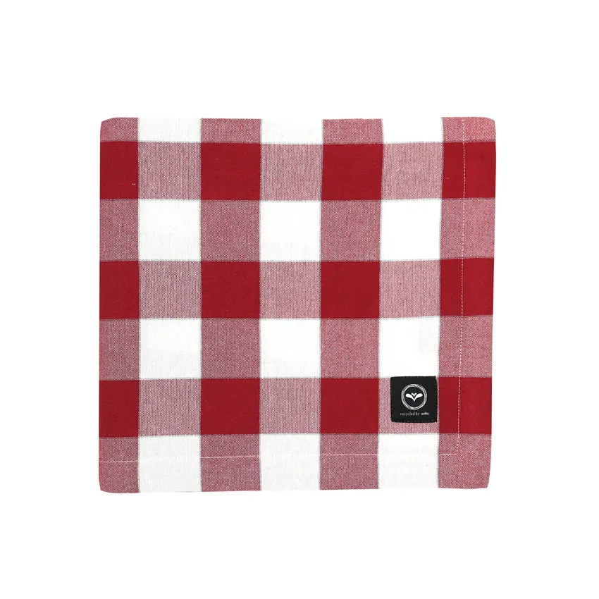 Mantel reciclado Ted, Rojo oscuro/Beige