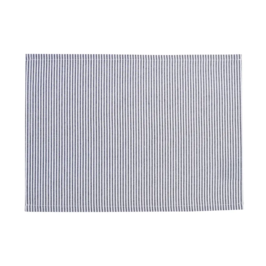 Mantel individual reciclado limpiable con paño 1-pack Bosse, Azul marino/Blanco