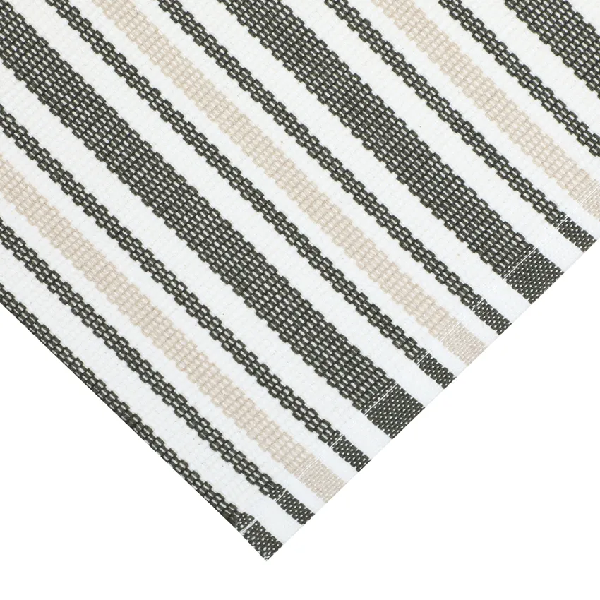 Reciclado Caminos de mesa Casper, Verde oliva/Beige
