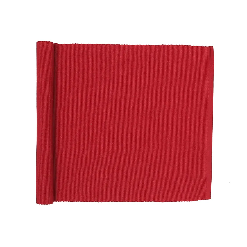 Reciclado Caminos de mesa Elin, Rojo oscuro