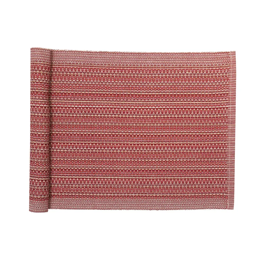Reciclado Caminos de mesa Gerda, Rojo oscuro Multi