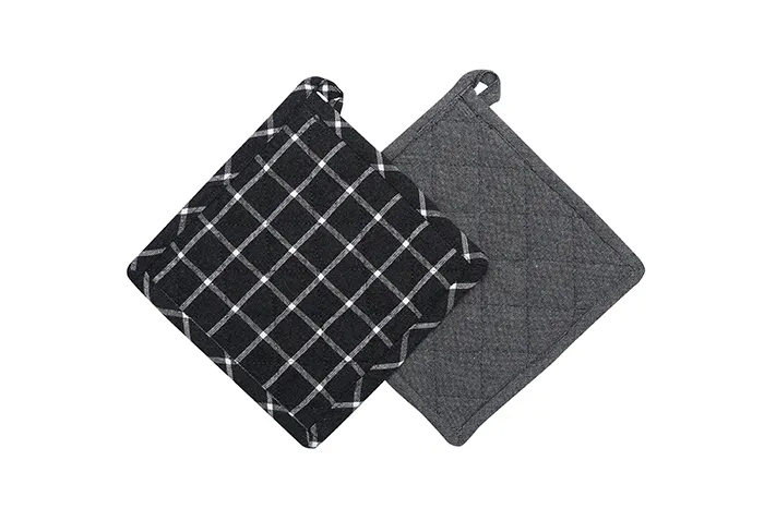 Manopla para olla reciclada 2-pack Recycling, Negro/Gris