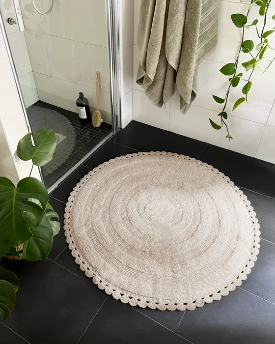 Tapis de bain rond Rimini, Sable