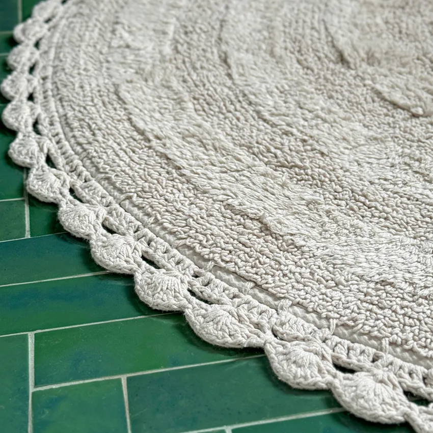 Tapis de bain rond Rimini, Sable