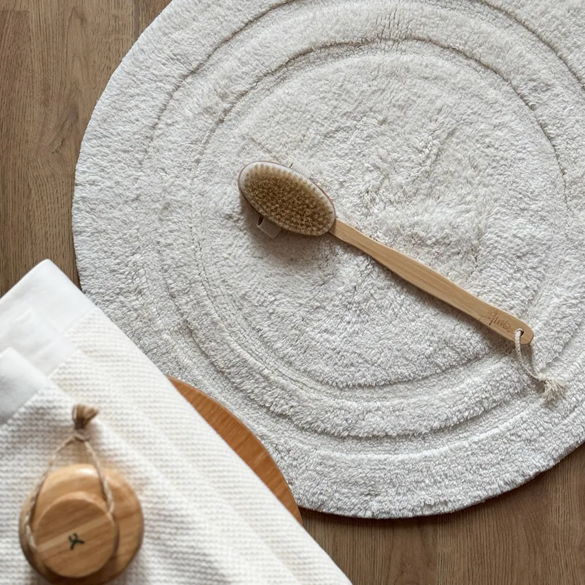 Tapis de bain rond Turin, Off-White