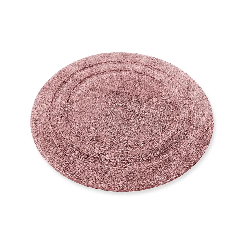 Tapis de bain rond Turin, Vieux rose
