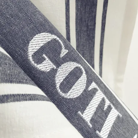 Torchon de cuisine Gotland, Bleu marine/Blanc