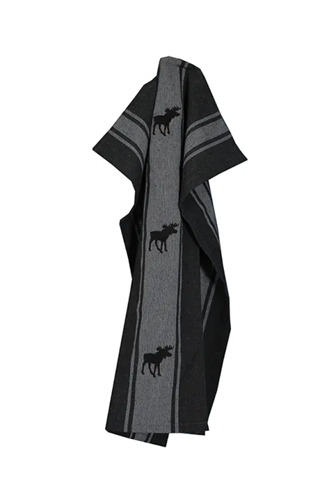 Torchon de cuisine recyclé Helga, Gris foncé/Gris