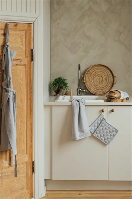 Manique recyclée 2-pack Recycling, Gris/Blanc