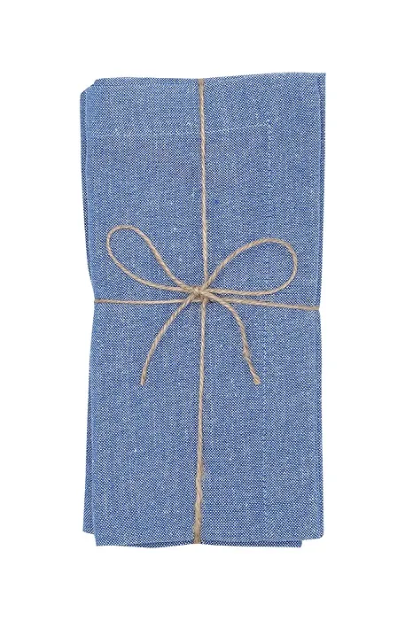 Serviette Recyclée 2-pack Elin, Bleu/Blanc