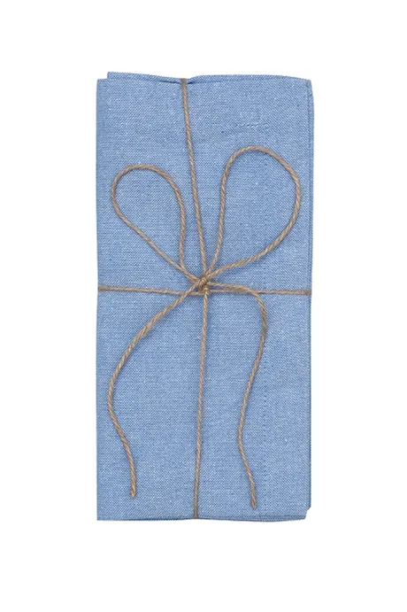 Serviette Recyclée 2-pack Elin, Bleu clair/Blanc