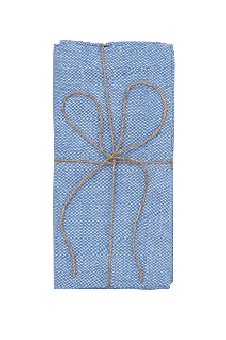 Serviette Recyclée 2-pack Elin, Bleu clair/Blanc