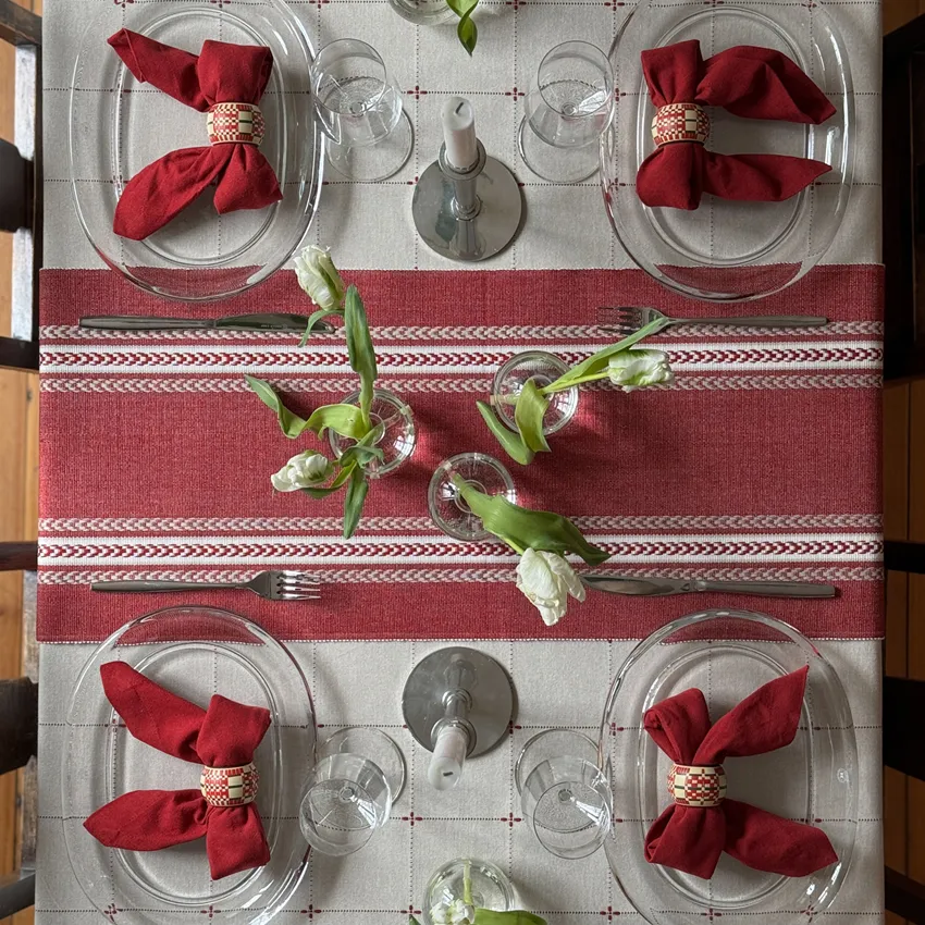 Serviette Recyclée 2-pack Elin, Rouge foncé