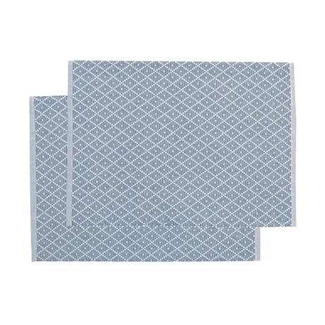 Set de table recyclé 2-pack Ella, Gris bleu/Blanc