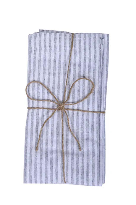 Serviette Recyclée 2-pack Stina, Gris clair/Blanc