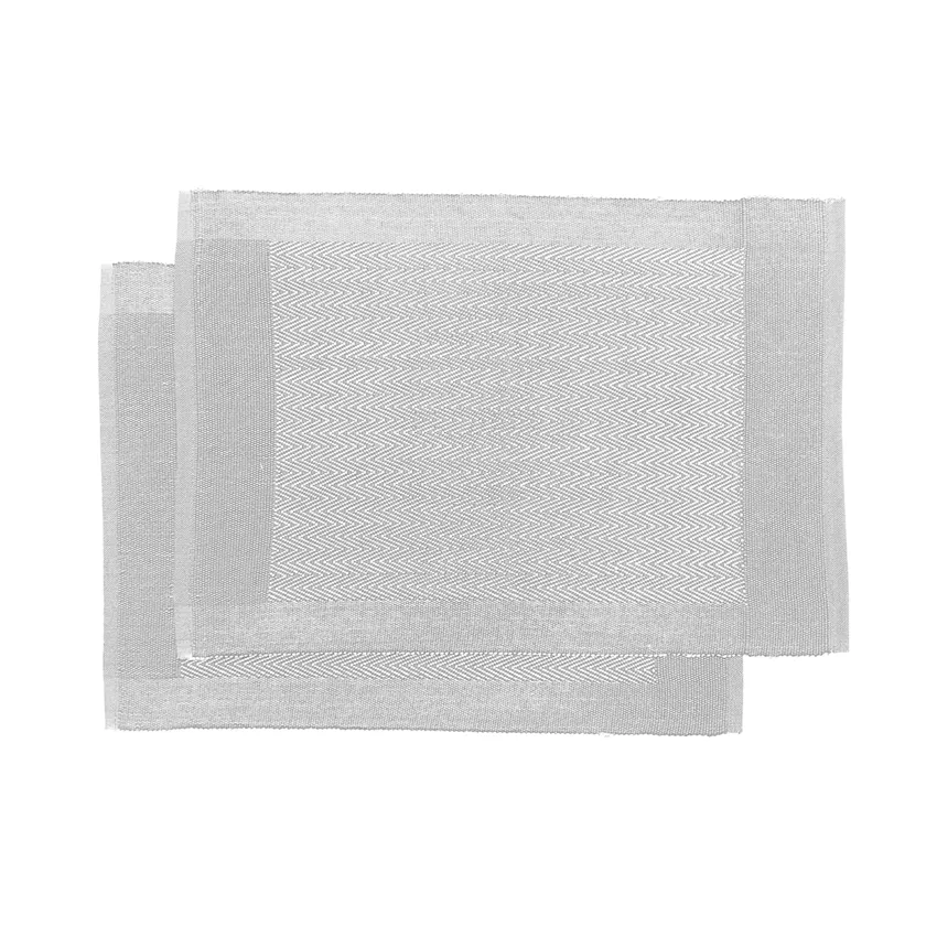 Set de table recyclé 2-pack Agnes, Gris/Blanc