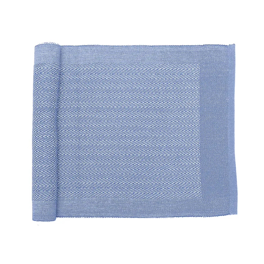 Recyclé Chemins de table Agnes, Bleu/Blanc