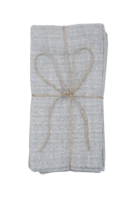 Serviette Recyclée 2-pack Meja, Gris clair/Blanc