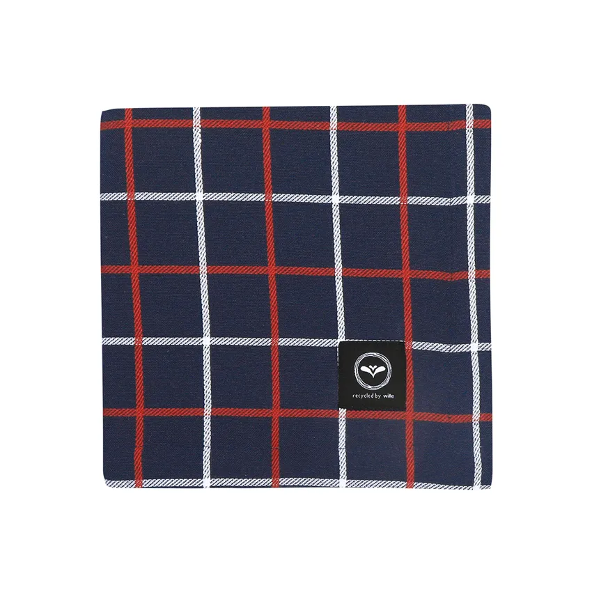 Nappe recyclée Lysekil, Bleu marine/Rouge/Blanc