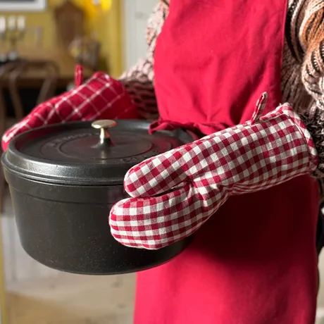 Gant de cuisine recyclé Recycling, 3e choix, Rouge foncé/Beige