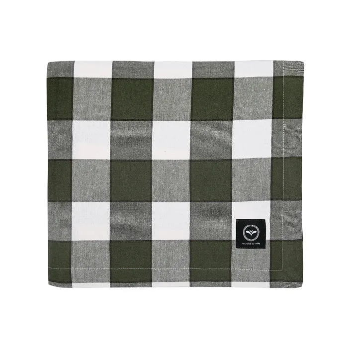 Nappe recyclée Ted, Vert olive/Beige