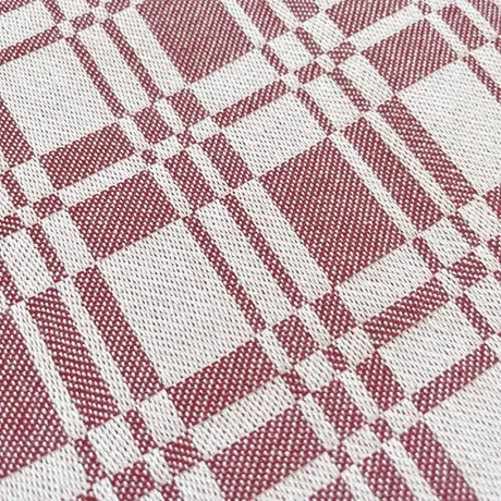 Nappe recyclée Lilly, Rouge foncé/Beige
