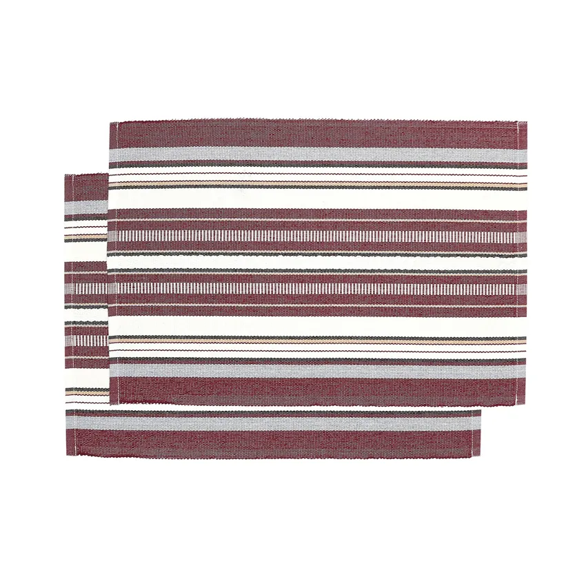 Set de table recyclé 2-pack Karin, Rouge vin Multi