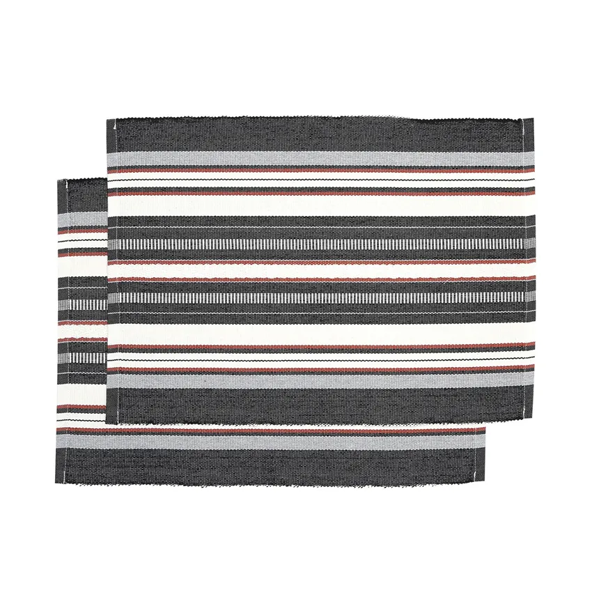 Set de table recyclé 2-pack Karin, Noir Multi