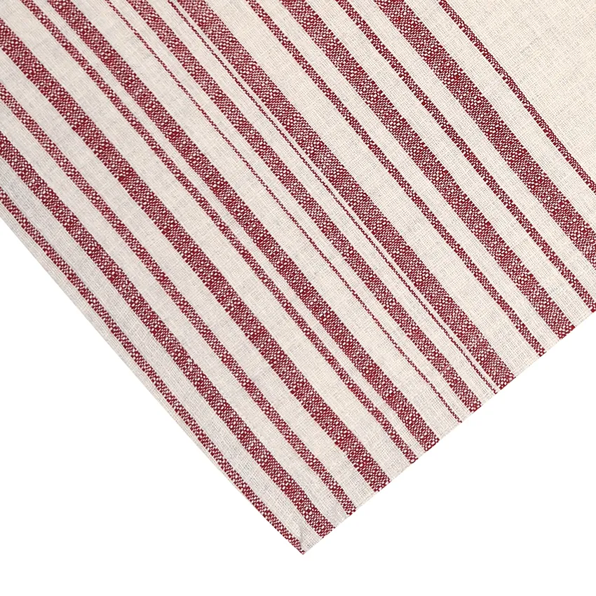 Nappe recyclée Charles, Écru/Rouge foncé