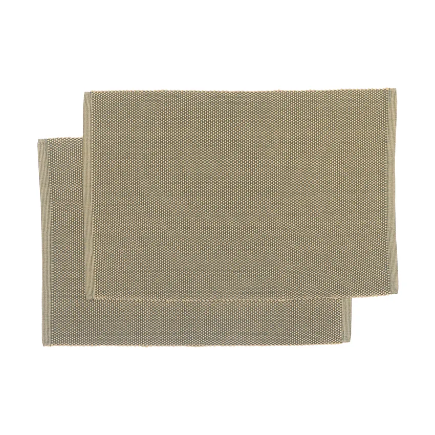 Set de table recyclé 2-pack Kalle, Vert olive/Sable