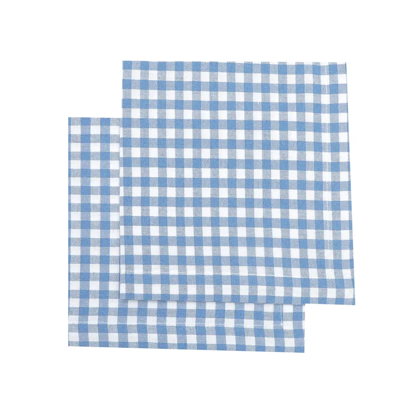 Serviette Recyclée 2-pack Bella, Bleu clair/Blanc