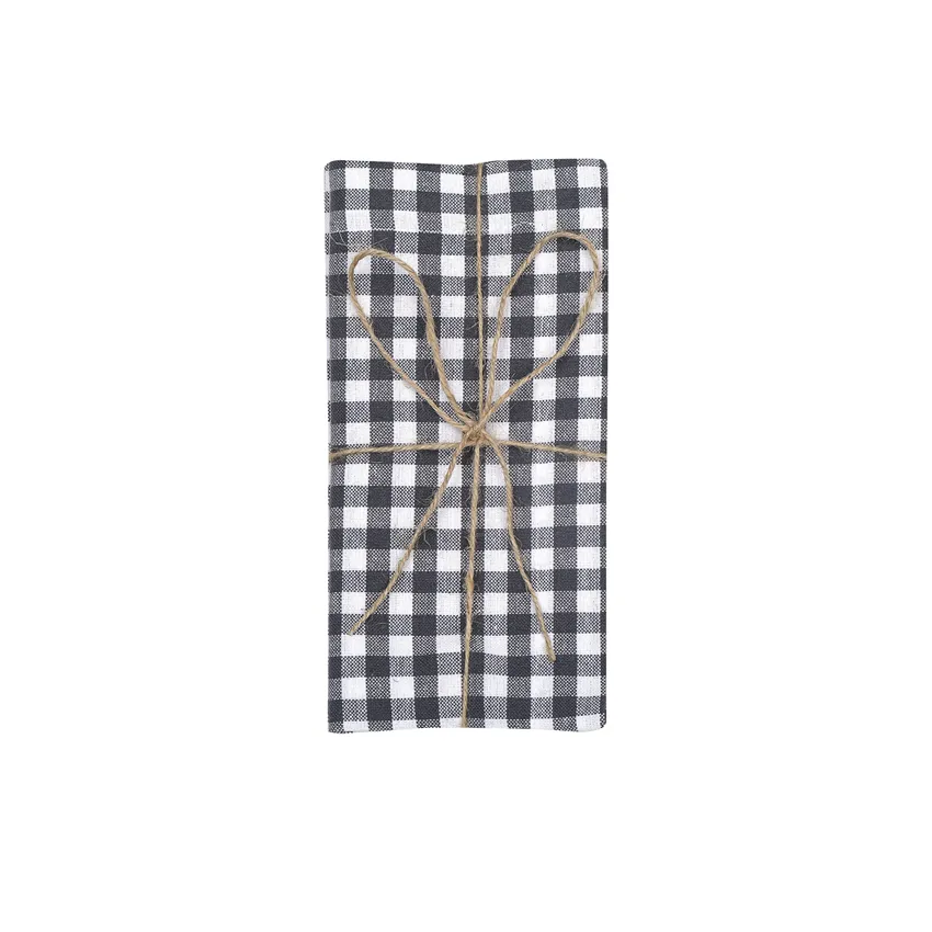 Serviette Recyclée 2-pack Bella, Gris foncé/Blanc